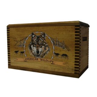 Evans Sports Wooden Accessory Box With Wildlife Series Wolf Print
