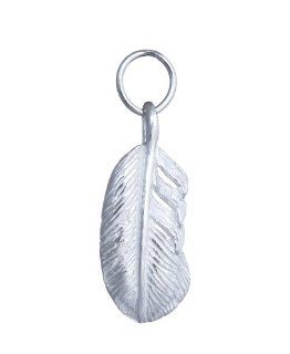 Cute Small Feather Pendant .925 Sterling Silver Jewelry
