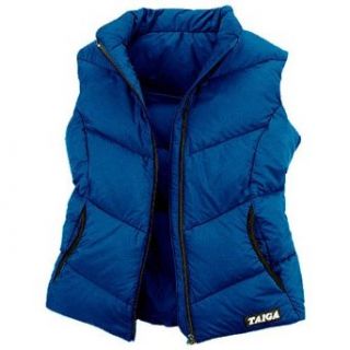 TAIGA Cypress 700   Women's Zip European Goosedown Down Vest, Navy Blue, MADE IN CANADA, 10 (bust 38") Clothing