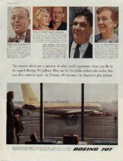William Flynn of the Boston Globe, Walton and Richard Tregaskis, author team, Albert D. Hughes of The Christian Science Monitor, and Lucia Lewis of the Chicago Daily News featured in Boeing 707 ad 1957 Boeing 707 ad, A0995  Other Products  Everything E