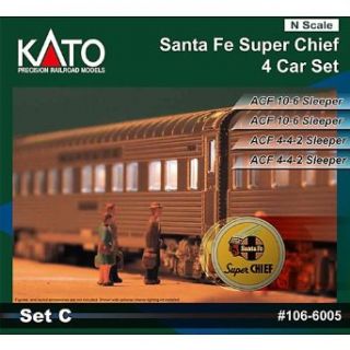 Kato USA Model Train Products Santa Fe Super Chief Car Add On Set, 4 Piece Toys & Games