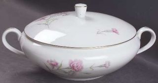 Royal Court Carnation Round Covered Vegetable, Fine China Dinnerware   Pink Carn