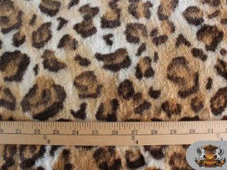 Minky Ultra High Piled Animal Print   Leopard Brown Beige / 60" / Sold By the Yard 
