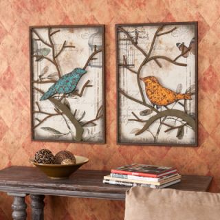 Wildon Home ® Merrick Vintage Bird Wall Panel (Set of 2)