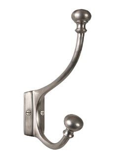 Brass Elegans BE 728PWT Mushroom Style Double Coat Hook in an Attractive Pewter Finish, Solid Brass   Shelving Hardware  