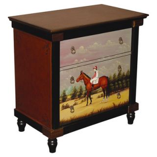 AA Importing 3 Drawer Chest with Painted Equestrian Scene