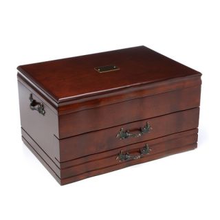 Drawer Provincial Mahogany Silverware Chest with Mahogany and Brown