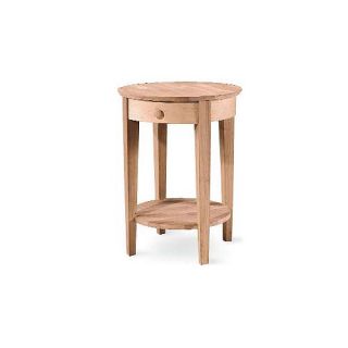 Unfinished Wood Tall Solid Wood End Table