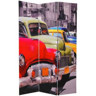 Oriental Furniture 70.88 x 47 Double Sided Colorful Real Cars 3