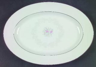 Nasco (Japan) Sweet Afton 12 Oval Serving Platter, Fine China Dinnerware   Pink