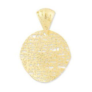 14k Mesh Small Circle Curved Pendant Cyber Monday Special Jewelry