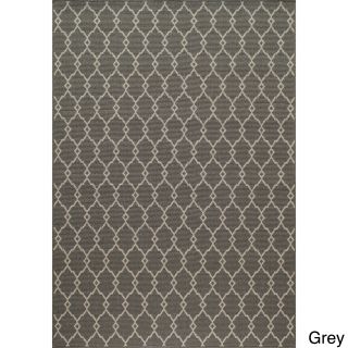 Trellis Navy/ Grey Indoor/outdoor Rug (53 X 76)