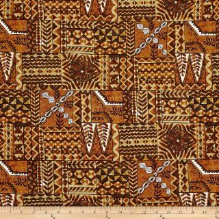 Hoffman Tropical Collection Mayan Brown Fabric