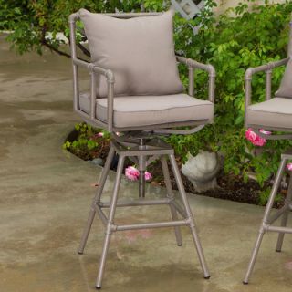 Home Loft Concept Albert Iron Pipe Outdoor Adjustable Barstool