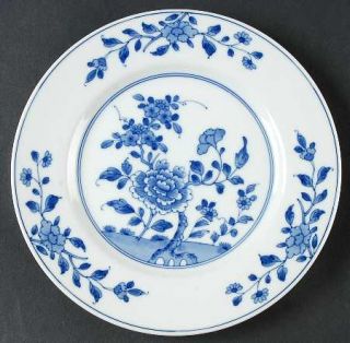 Winterthur Hampton Salad Plate, Fine China Dinnerware   Blue Flowers&Leaves Rim&