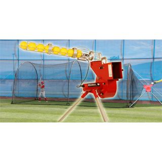 Trend Sports Heater Combo Pitching Machine and Xtender 24 Batting Cage