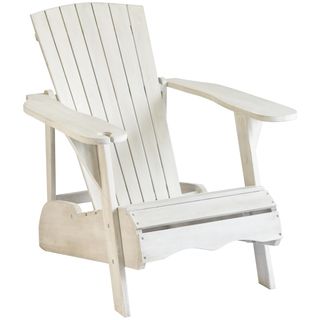 Safavieh Outdoor Living Vista Antiqued White Acacia Wood Adirondack Chair