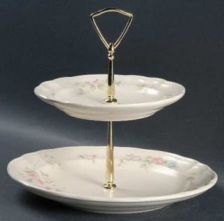 Pfaltzgraff Tea Rose 2 Tiered Serving Tray (Dinner & Salad Plate), Fine China Di