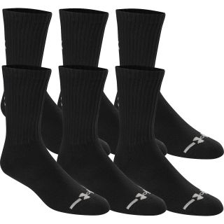UNDER ARMOUR Mens Charged Cotton Crew Socks   6 Pack   Size Medium, Black