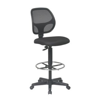 Deluxe drafting chair Breathable screen back and padded black mesh