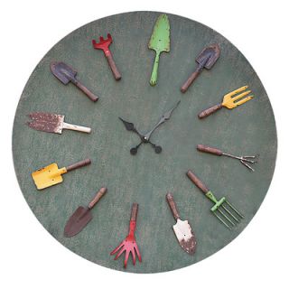 Creative Co Op Oversized 36 Garden Tools Wall Clock