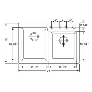 Elkay Gourmet 33 x 22 E Granite Kitchen Sink