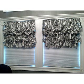 Today's Curtain Gabrielle Cotton 16 Inch Duck Tucked Valance, Black   Window Treatment Valances