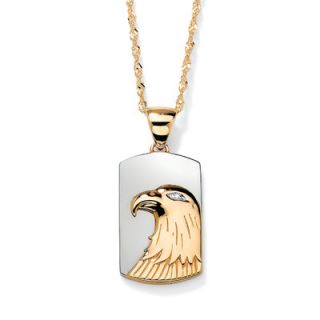 Palm Beach Jewelry 18k Gold/Silver Mens Diamond Accent Eagle Pendant