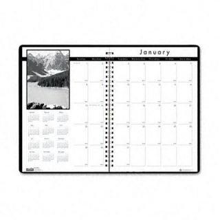 Monthly Planner with Black and White Photos, 8 1/2 x 11, Black, 2012