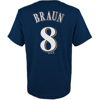 MAJESTIC ATHLETIC Youth Milwaukee Brewers Ryan Braun Player Name And Number T 
