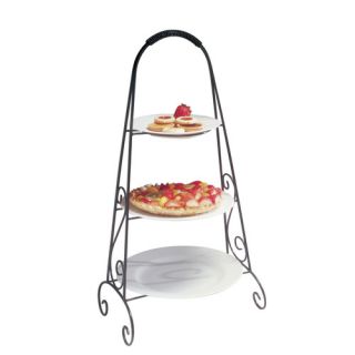 Black Round Triple Tiered Plate Stand