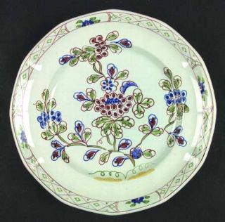 Adams China Old Bow Dinner Plate, Fine China Dinnerware   Blue/Green/Red Floral,