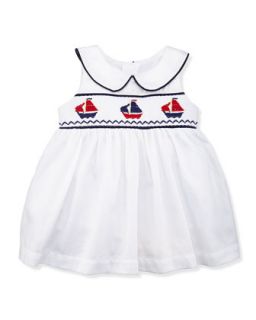 Check Anchor Dress, Navy/White, 4 6X