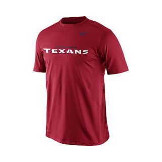 NIKE Mens Houston Texans Dri FIT Hypercool Speed Short Sleeve T Shirt   Size