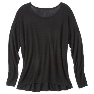 Pure Energy Womens Plus Size Long Sleeve Pullover Sweater   Black 3X