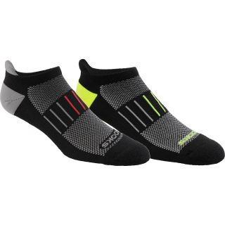 BROOKS Training Day Low Cut Socks   2 Pack   Size 10 13, Black/neon