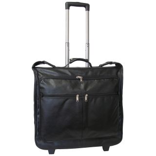 Amerileather Cowhide Leather Black 21.5 inch Wheeled Garment Bag