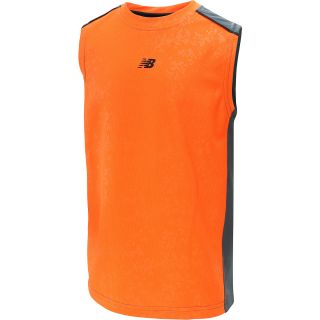 NEW BALANCE Boys Amped Up Sleeveless Muscle T Shirt   Size Medium, Orange