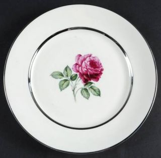 Embassy (American) Emb6 Salad Plate, Fine China Dinnerware   Pink Rose Center,In