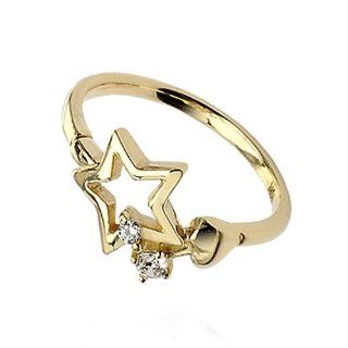 10K Solid Gold Star & Heart Gem CZ Adjustable Toe Ring Amazing Body Jewelry TR18 Jewelry