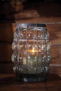 11" Blown Glass & Metal Shaped Lantern   Decorative Candle Lanterns