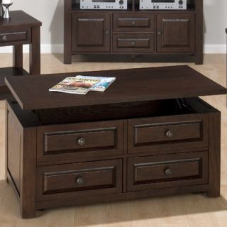 Jofran Mobile Coffee Table with Lift Top Double Header
