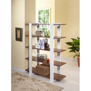 Hokku Designs Ellise Bookcase/Display Stand in Matte Walnut and White