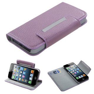 Fits Apple iPhone 5 Hard Plastic Snap on Cover Baby Purple Premium Book Style MyJacket Wallet (with card slot) (737) AT&T, Cricket, Sprint, Verizon (does NOT fit Apple iPhone or iPhone 3G/3GS or iPhone 4/4S) Cell Phones & Accessories