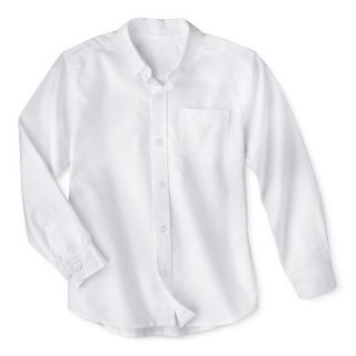 Cherokee Boys School Uniform Long Sleeve Oxford Shirt   True White S