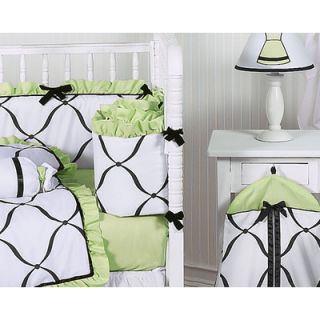 Sweet Jojo Designs Green, Black and White Princess 9 Piece Crib