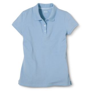 Cherokee Girls School Uniform Short Sleeve Pique Polo   Windy Blue M