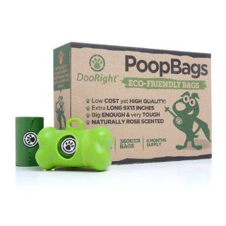 Poop Bags By DooRight, 360 Eco friendly dog waste poop bags in 24 rolls, Rose Scented Bags, Premium high quality bags which are Extra Long, Strong & Reliable, Bulk value pack at low prices, Unconditional Money Back Guarantee  Pet Waste Bags  Pet Sup