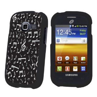 Black Protection Designer Case for Samsung Galaxy Centura S738C   (Music Note Black) Cell Phones & Accessories