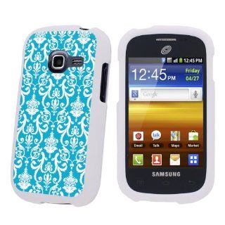 Samsung Galaxy Centura S738C White Protection Case   Turquoise Retro By SkinGuardz Cell Phones & Accessories